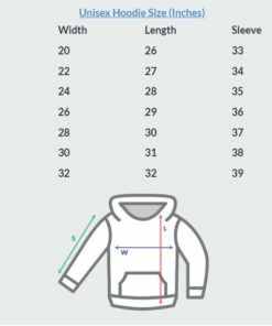 Unisex Hoodie Size Chart
