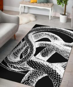 Serpent of Death Black & White Area Rug