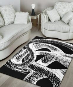 Serpent of Death Black & White Area Rug