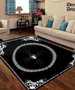 Witch Room Décor Dark Spider And Skulls Gothic Rug