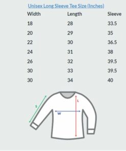 Unisex Long Sleeve Tee Size Chart