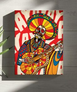 Mexican Mariachi Sugar Skull Canvas Wall Art