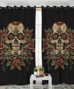 Guns & Rose Skull Living Room Blackout Curtain