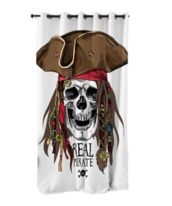 Real Pirate Skull Blackout Window Curtain