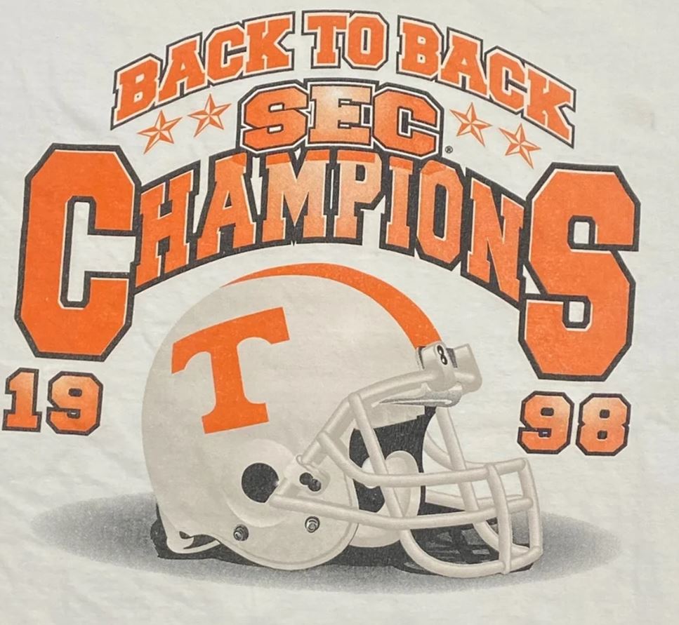 Back To Back Sec Champions 1998 Tennessee Vols Pullover Sweatshirt