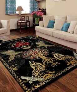Viking Vegvisir Yggdrasil Rug Fluffy Carpets for Bedroom Living Room
