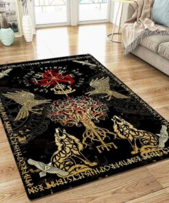 Viking Vegvisir Yggdrasil Rug Fluffy Carpets for Bedroom Living Room