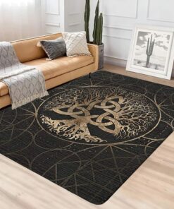 Celtic Tree of Life Viking Area Rug Carpet Norse Irish Xmas Living Room Decor