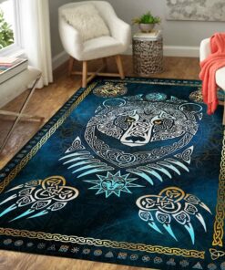 Viking Bear Celtic Norse Bear Floor Area Rug