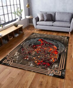 Fenrir Wolf Viking Rug Fluffy Carpets for Bedroom Shaggy Floor Modern Rug Home Decor Mats