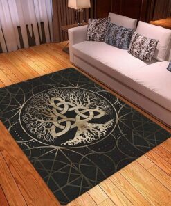 Celtic Tree of Life Viking Area Rug Carpet Norse Irish Xmas Living Room Decor