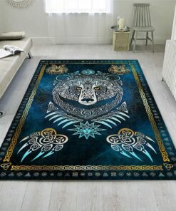 Viking Bear Celtic Norse Bear Floor Area Rug