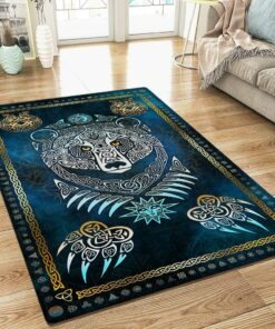 Viking Bear Celtic Norse Bear Floor Area Rug