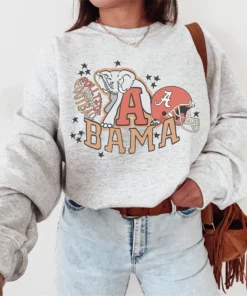 Unisex 90s Vintage Alabama Crimson Roll Tide Sweatshirt University Football Season Hoodie T Shirt