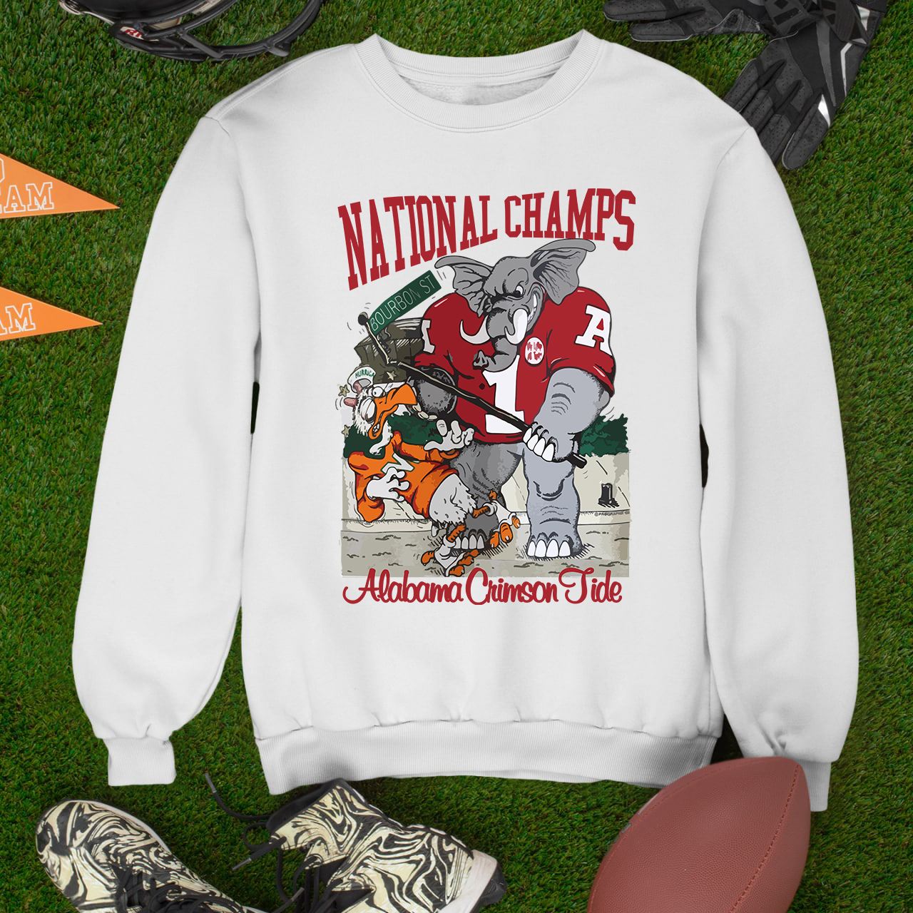 Vintage University of Alabama Crimson Roll Tide National Champions 1992 Sweatshirt - Image 2