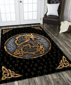 Viking Fenrir Wolf Rectangle Area Rug For Living Room