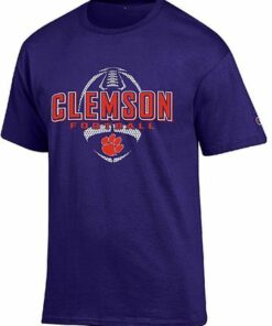 Clemson Tigers Purple Football Short Sleeve T Shirt by Champion