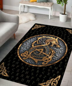 Viking Fenrir Wolf Rectangle Area Rug For Living Room