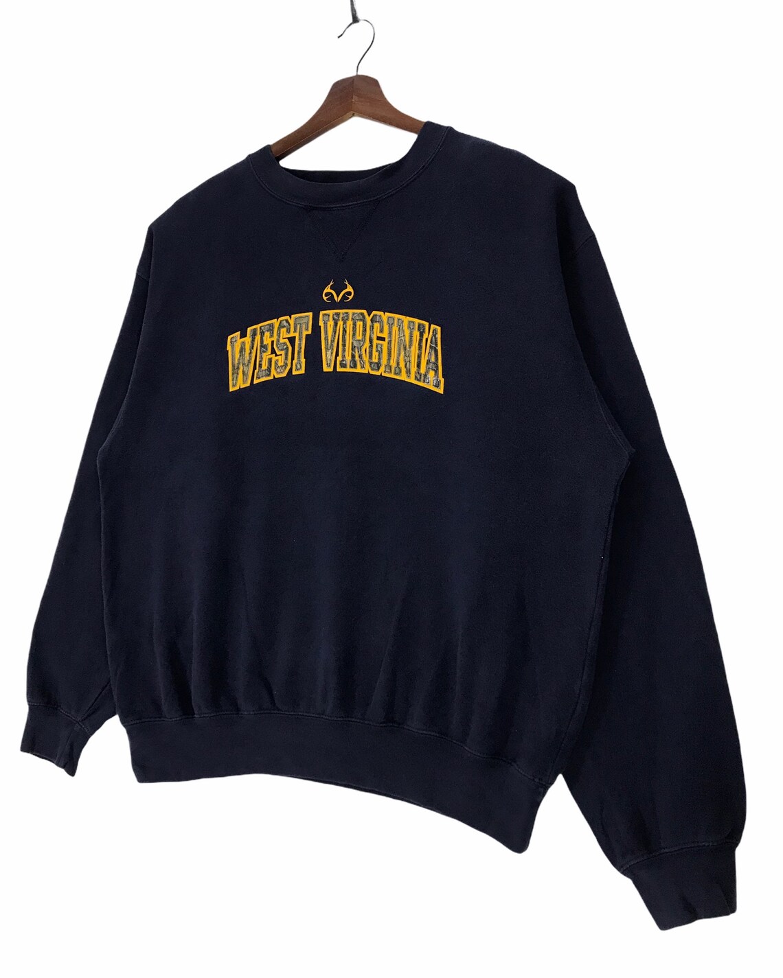 Vintage West Virginia University Sweatshirt Crewneck Spellout West Virginia Mountaineer Pullover Jumper
