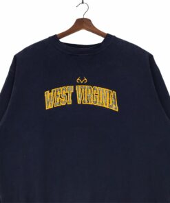 Vintage West Virginia University Sweatshirt Crewneck Spellout West Virginia Mountaineer Pullover Jumper
