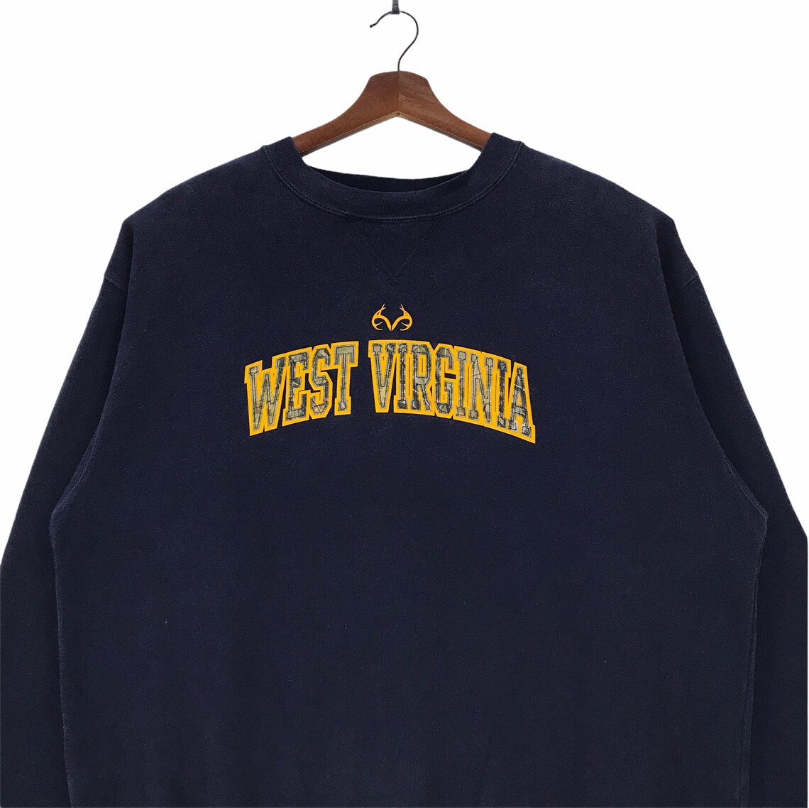 Vintage West Virginia University Sweatshirt Crewneck Spellout West Virginia Mountaineer Pullover Jumper