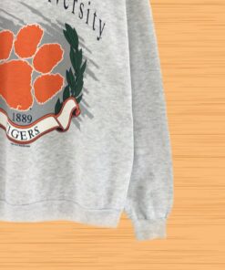 Rare! Vintage 90s Clemson University Crewneck Long Sleeve Sweatshirt Big Logo Vintage Clemson Tigers Football Teams / University Fashion