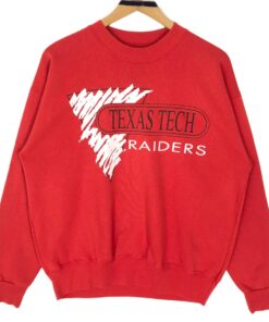 Vintage 90s Texas Tech University Texas Tech Raiders Crewneck Pullover Sweatshirt Big Logo