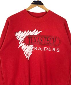 Vintage 90s Texas Tech University Texas Tech Raiders Crewneck Pullover Sweatshirt Big Logo