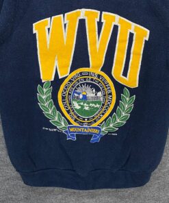 Vintage 90s West Virginia University Sweatshirt West Virginia Crewneck West Virginia Sweater West Virginia Mountaineers Print Logo