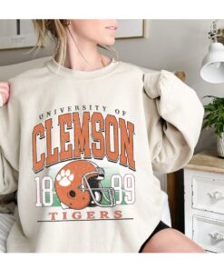 Vintage University of Clemson 1899 Crewneck Sweatshirt, Football Clemson Shirt, Clemson Fan Crewneck Shirt, College Gift
