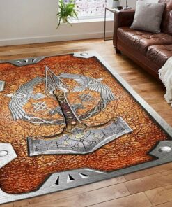 Funny Viking Warrior Printing Area Rug