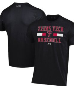 Men's Under Armour Black Texas Tech Red Raiders Baseball Stack Performance T-Shirt