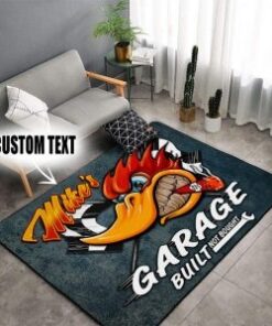 Built Not Bought Hot Rod Woodpecker Mr. Horsepower Garage Floor Mats