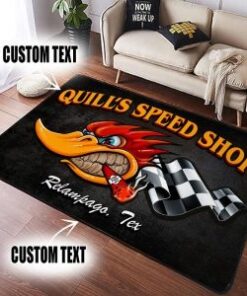Vintage Hot Rod Speed Shop Mr Horsepower Area Rug For Garage