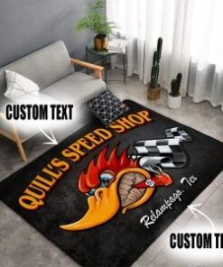 Vintage Hot Rod Speed Shop Mr Horsepower Area Rug For Garage