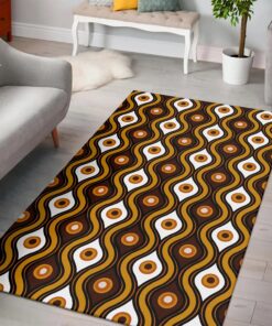 Retro 70s Style Seventies Vintage Pattern Area Rug