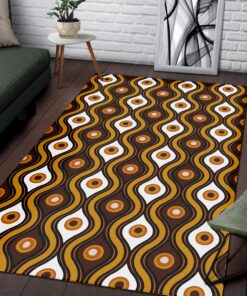 Retro 70s Style Seventies Vintage Pattern Area Rug