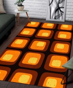 70’s Style Retro Mod Mounted Area Rug