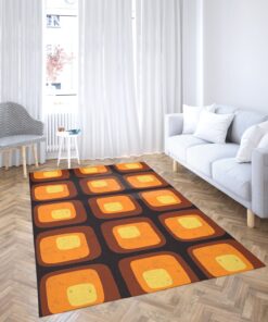70’s Style Retro Mod Mounted Area Rug