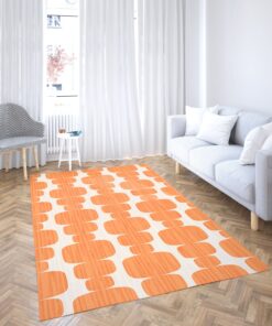 Vintage Retro Bohemian Pebble Photographic 1970’s Style Area Rug