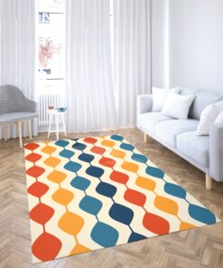 Retro Bohemian Vintage Pattern 1970’s Area Rug