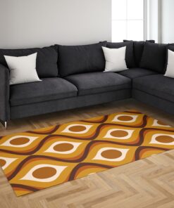 Retro 70s Mid Century Pattern Area Rug