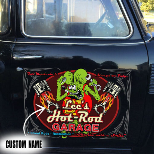 2 Pcs Personalized Hot Rod Rat Fink Vinyl Stickers 08258