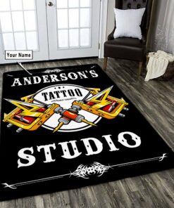 Personalized Tattoo Studio Area Rug For Living Room Bedroom
