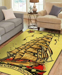 Homeward Bound Ship Tattoo Rug