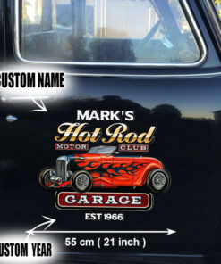 Personalized Hot Rod Garage Speed Shop Kustom Kultrure Old School Decals For Cars