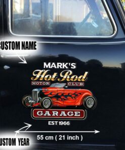 Personalized Hot Rod Garage Speed Shop Kustom Kultrure Old School Decals For Cars