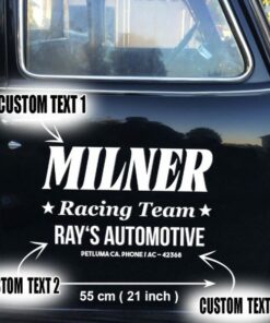 2 Pcs Personalized Hot Rod Garage Speed Shop Kustom Kultrure Old School Car Decals