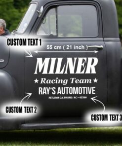 2 Pcs Personalized Hot Rod Garage Speed Shop Kustom Kultrure Old School Car Decals