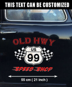 2 Pcs Personalized Hot Rod Garage Speed Shop Kustom Kultrure Old School Car Door Decals